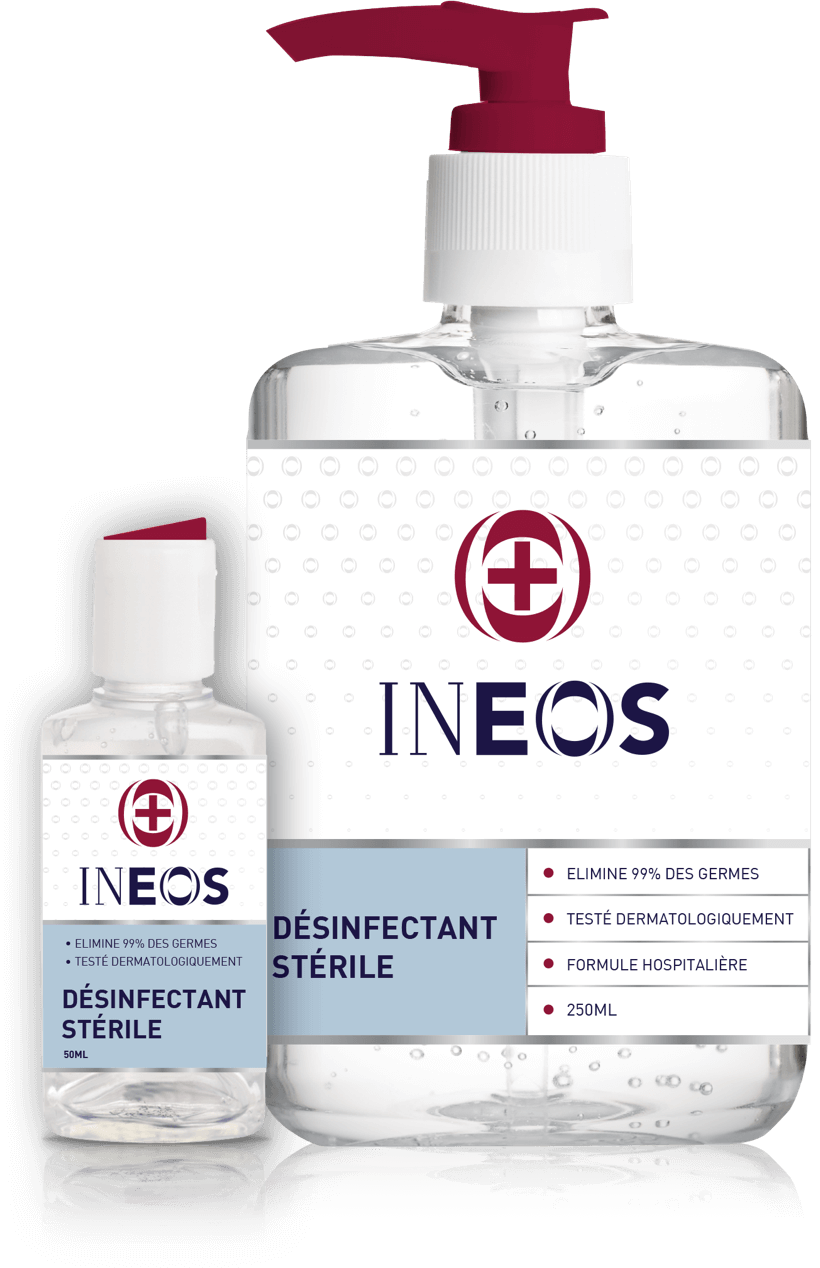 INEOS Hand Gel bottles